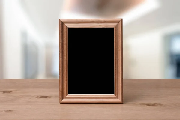 Photo Frame Wooden Table Living Room — Stock Photo, Image