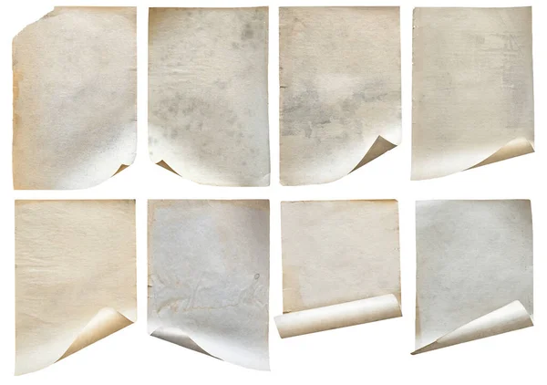 Old Papers Set Isolated White Background — Stock Photo, Image