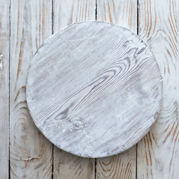 Grunge Empty Wooden Plate Old Wooden Table Background Copyspace — Stock Photo, Image