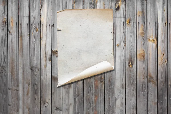 White Paper Old Wooden Wall Background Copy Space — Stock Photo, Image
