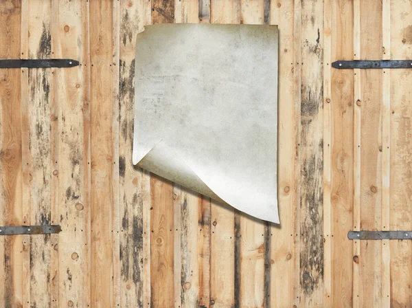 White Paper Old Wooden Wall Background Copy Space — Stock Photo, Image