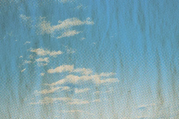 Patrón Cielo Retro Textura Papel Viejo Nubes Vintage — Foto de Stock