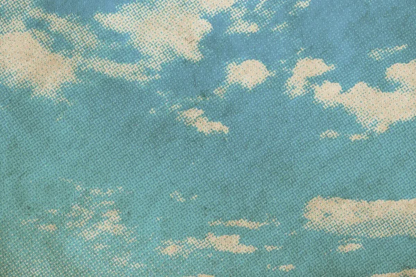 Patrón Cielo Retro Textura Papel Viejo Nubes Vintage — Foto de Stock