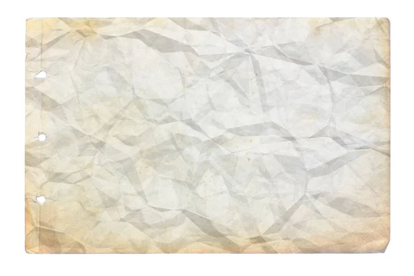 Vieux Papier Froissé Blanc Avec Copyspace Isolé Sur Fond Blanc — Photo