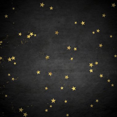 Noel konfetisi, arka planda altın rengi parıltı dokusu.