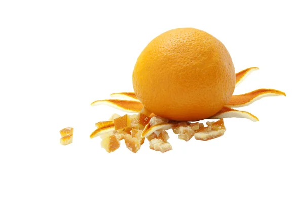 橙色与糖果水果片和干干果皮 — 图库照片