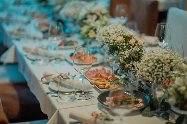 Mesa Bodas Sala Banquetes —  Fotos de Stock