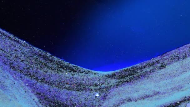 Blauwe Oppervlakte Van Onbekende Planeet — Stockvideo