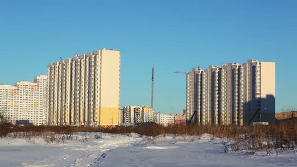 城市全景在冬天 — 图库视频影像