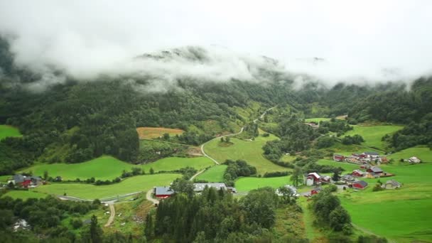 Noorwegen Vallei Bergpanorama — Stockvideo