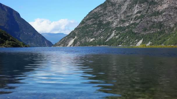 Norwegischer Fjordblick Sommer — Stockvideo