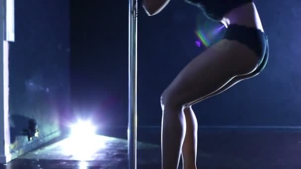 Giovane Pole Dance Donna — Video Stock
