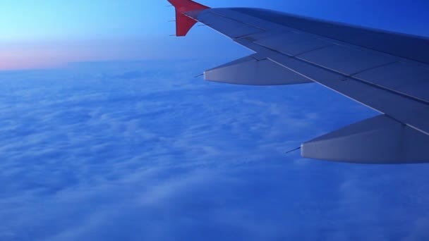 Airplane Wing Clouds — Stock Video