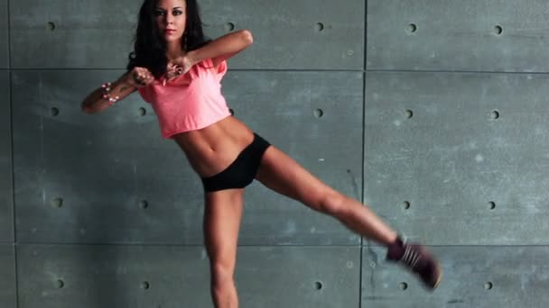 Sexy Mulher Esportes Exercícios — Vídeo de Stock