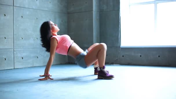 Sexy Mulher Esportes Exercícios — Vídeo de Stock