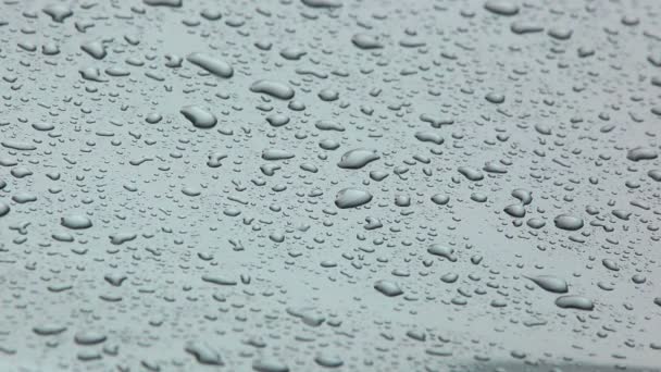 Дождь Металлическую Поверхность — стоковое видео