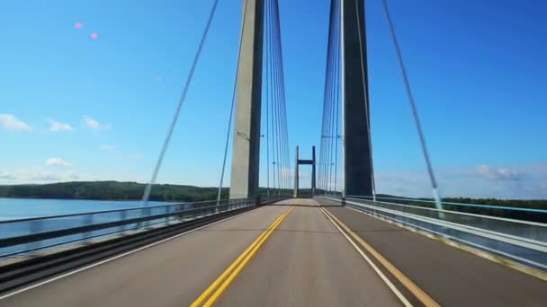Οδικό Ταξίδι Στη Γέφυρα Στη Φινλανδία — Αρχείο Βίντεο