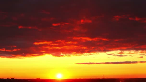 Krásný Červený Západ Slunce Létě — Stock video