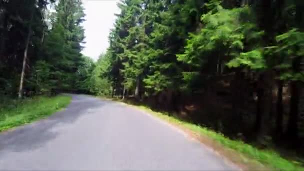 Autofahrt Auf Der Tschechischen Bergstraße Zeitraffer — Stockvideo