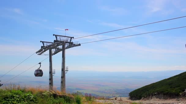 Nowoczesnej Kolejki Linowej Tatry Słowacja — Wideo stockowe