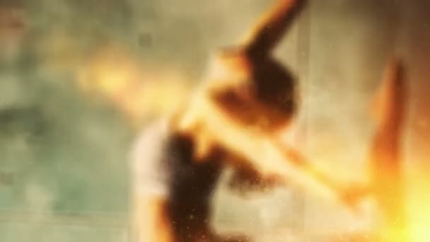 静止画撮影から作成した特殊効果を持つ現代ダンサー クリップ — ストック動画