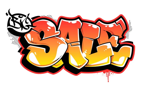 Grote Verkoop Bubble Stijl Oude School Graffiti Letters Een Witte — Stockvector