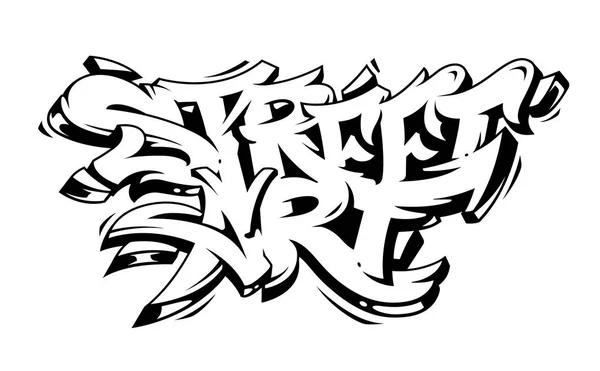 Street Art Graffiti Vector Lettering Isolado Branco Estilo Selvagem Grafite — Vetor de Stock