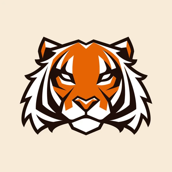 Тигр Виглядає Небезпечно Значок Голови Тигра Шаблон Векторного Логотипу Тигра — стоковий вектор