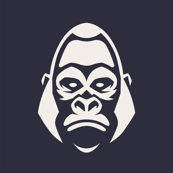 Gorilla Mascotte Vector Kunst Frontale Symmetrische Beeld Van Gorilla Zoek — Stockvector