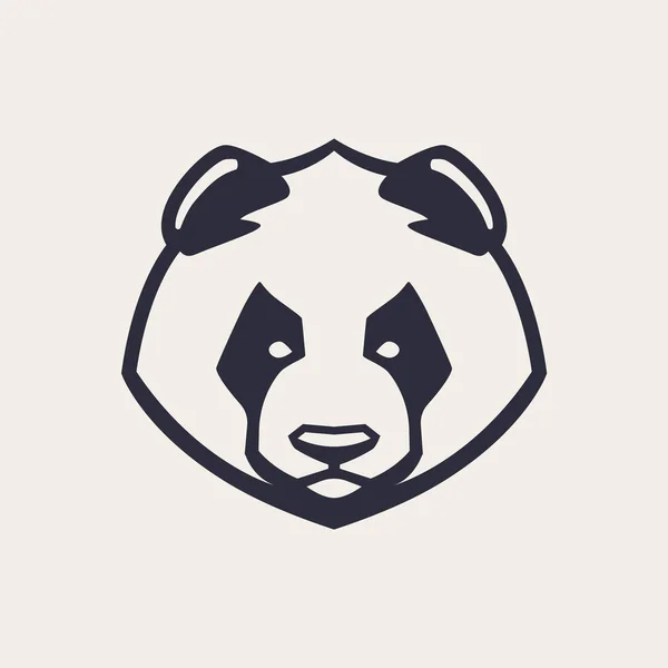 Panda Mascotte Vector Kunst Frontale Symmetrische Beeld Van Panda Beer — Stockvector