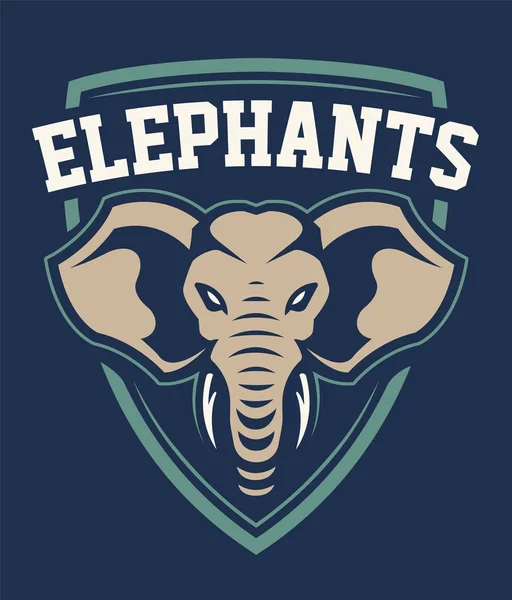 Elephant Maskot Sport Emblem Design Sport Team Logo Mall Med — Stock vektor