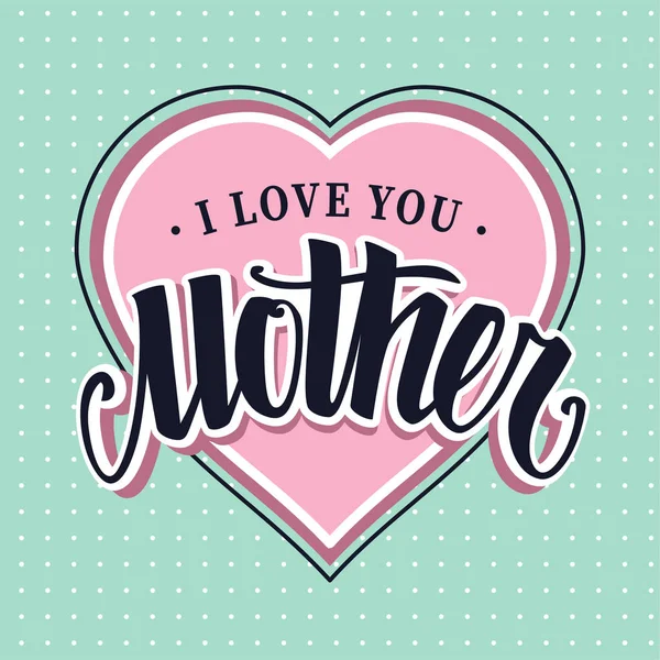 Szeretlek anya Retro vektoros betűk — Stock Vector