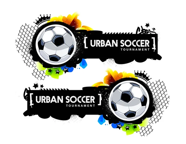 Estilo Graffiti Urban Soccer Banner — Vector de stock