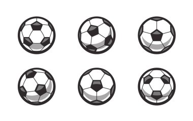 Retro Vektör Futbol Topları Seti