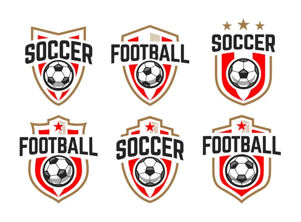 Conjunto de emblemas de vetor clássico de futebol —  Vetores de Stock