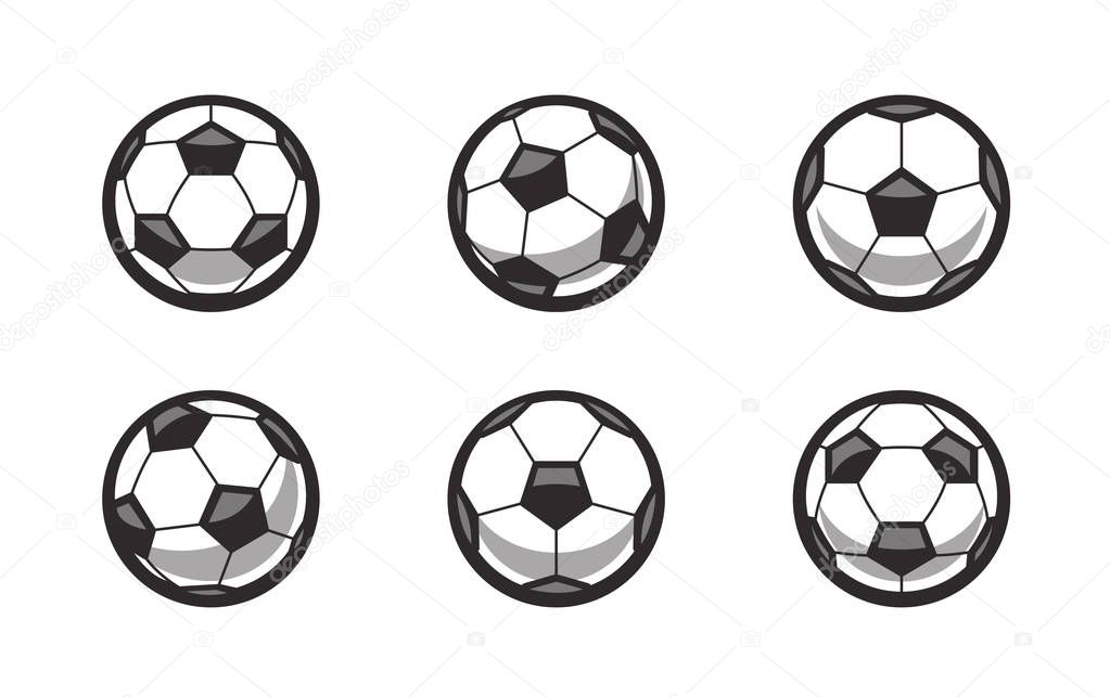 Set of Retro Vector Soccer Balls