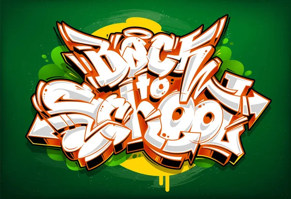 Voltar à escola Graffiti Lettering — Vetor de Stock