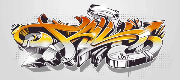 Autunno Graffiti Wild Style Vector — Vettoriale Stock
