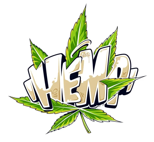 Hemp Graffiti Vector Art — Stock Photo, Image