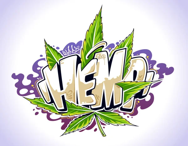 Hemp Graffiti Vector Art — Stock Photo, Image