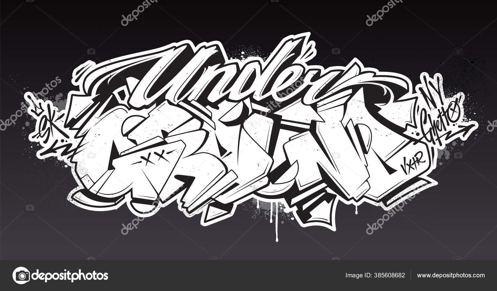 Underground Graffiti Lettering Vector Art Hand Drawn Wild Style Graffiti Stock Vector Image By C Vecster