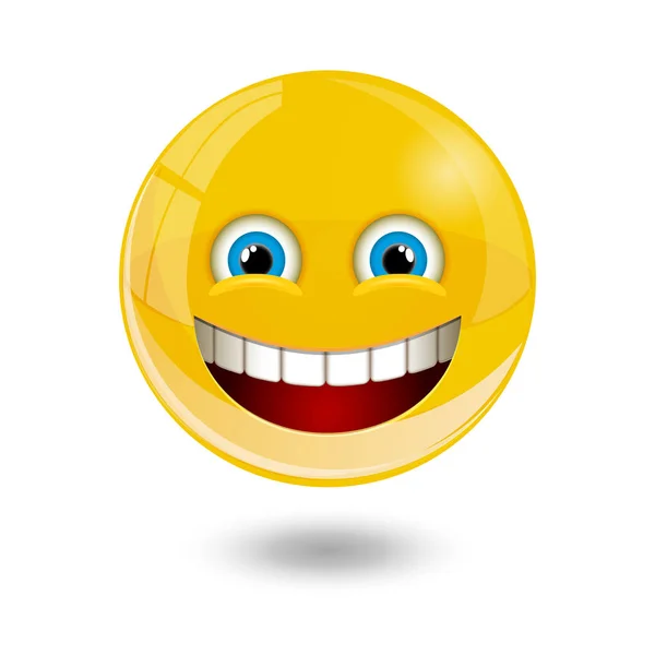 Emoticon smiley gialle, emoji, illustrazione vettoriale . — Vettoriale Stock