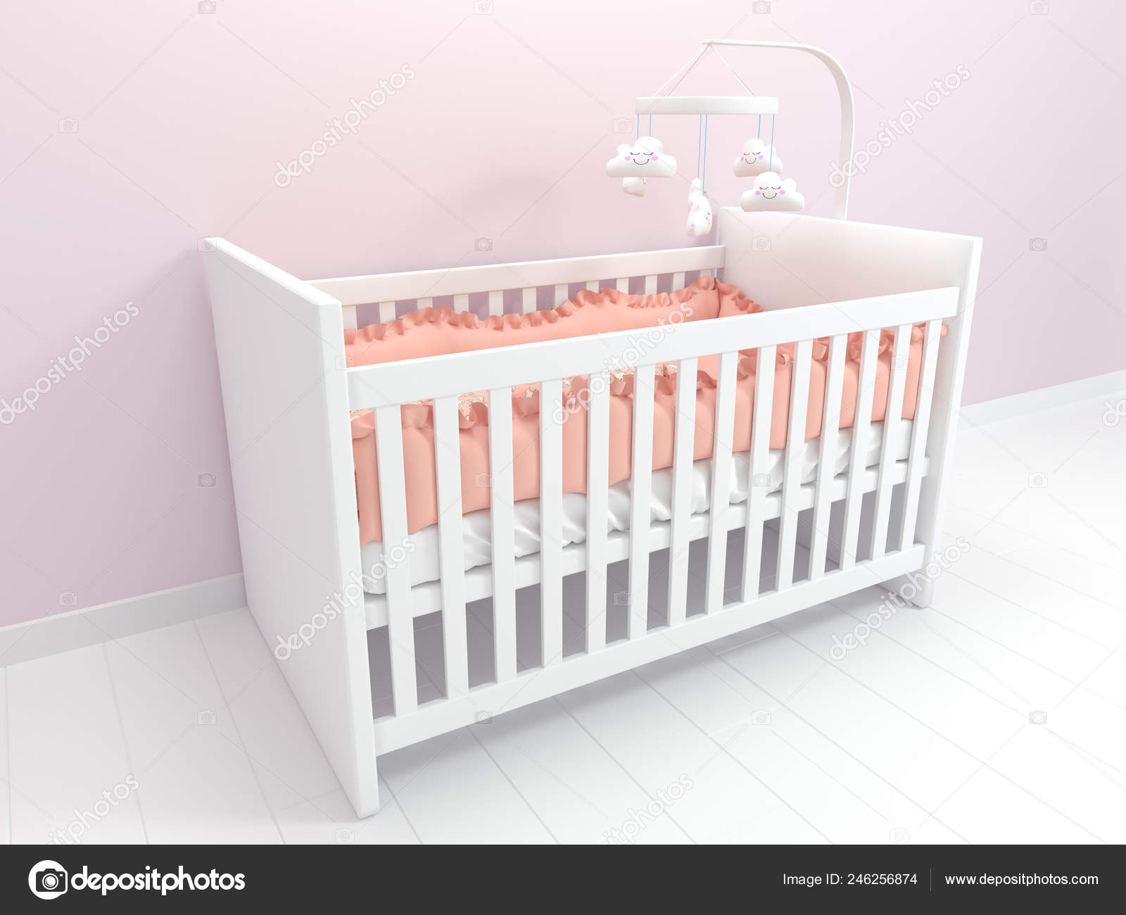 white baby cot