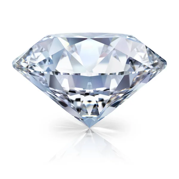 Een Mooie Fonkelende Diamant Een Lichte Reflecterend Oppervlak Beeld Geïsoleerde — Stockfoto