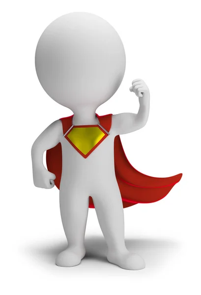 Small Person Superhero Standing Confident Pose Raincoat Image White Background — Stock Photo, Image