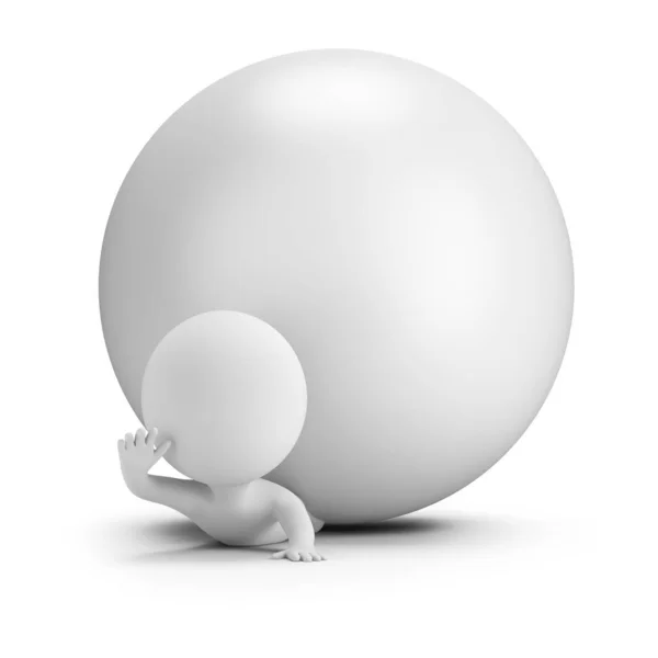 3d small people - pinned by a ball — Stock Photo, Image