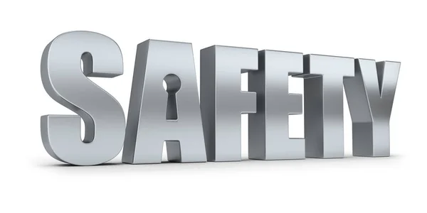 Steel Inscription Security Keyhole Image White Background — Stock Photo, Image
