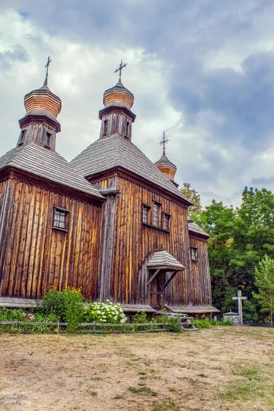 Fából Készült Kupolák Ortodox Egyház Képe — Stock Fotó