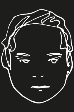 yakışıklı bir genç anne portresi için vektör kroki