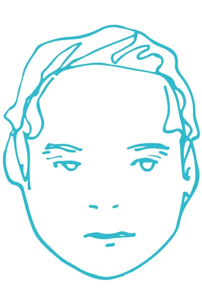 Vector Sketch Portrait Handsome Young Man — Stock Vector
